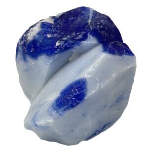 Milk Glass Cobalt Opaque Art Glass Cullet Layered Slag #5L136‎